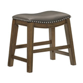 Stool, Gray PU, Rubberwood, 3A 5682GRY-18