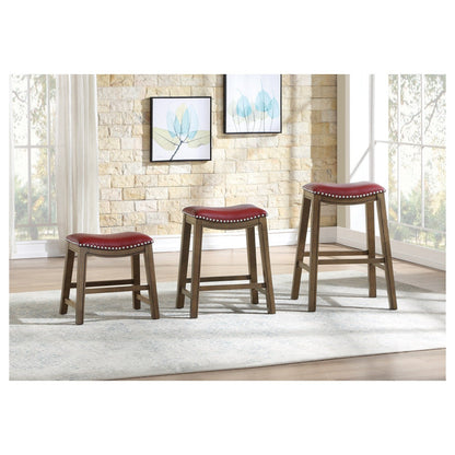 Counter Height Stool, Red PU, 3A 5682RED-24