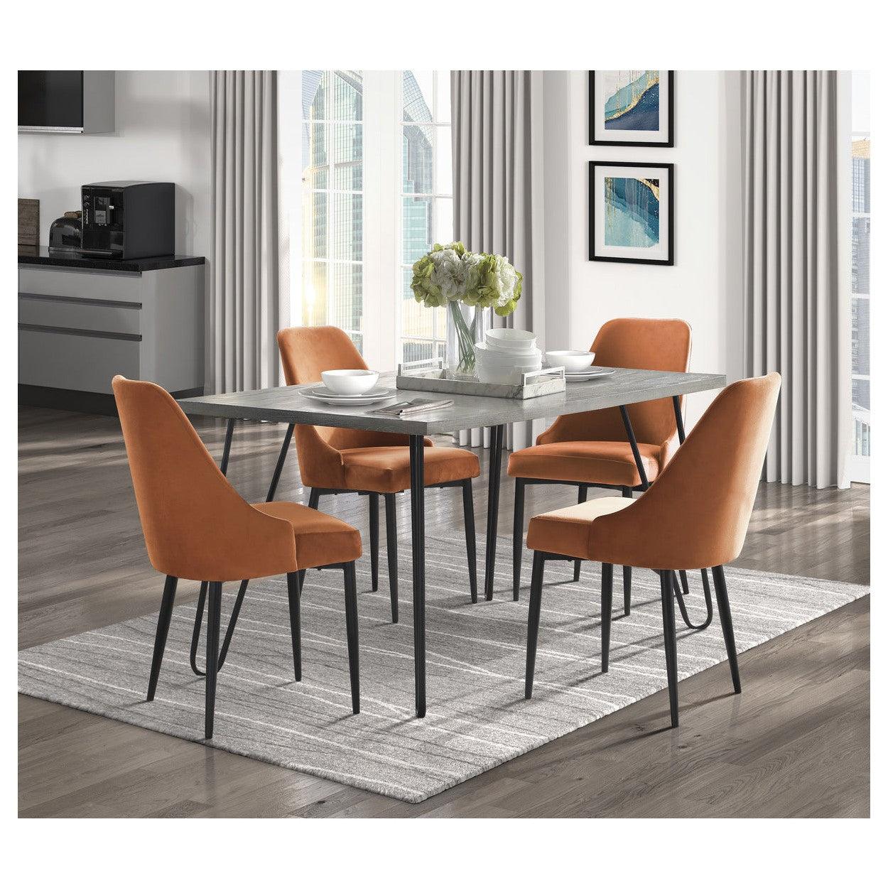 SIDE CHAIR, ORANGE VELVET 5817RNS