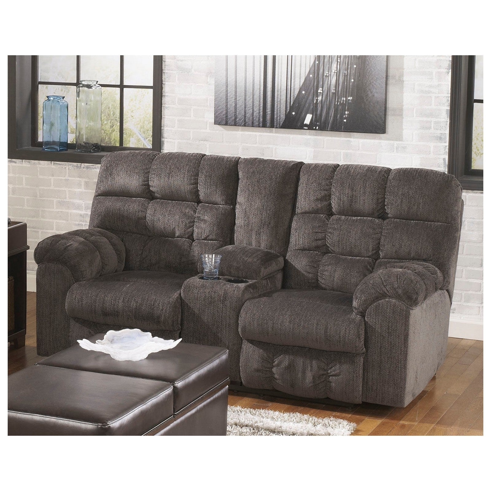Acieona Reclining Loveseat with Console Ash-5830094
