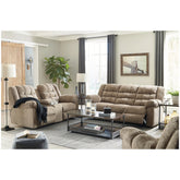 Workhorse Reclining Loveseat with Console Ash-5840194