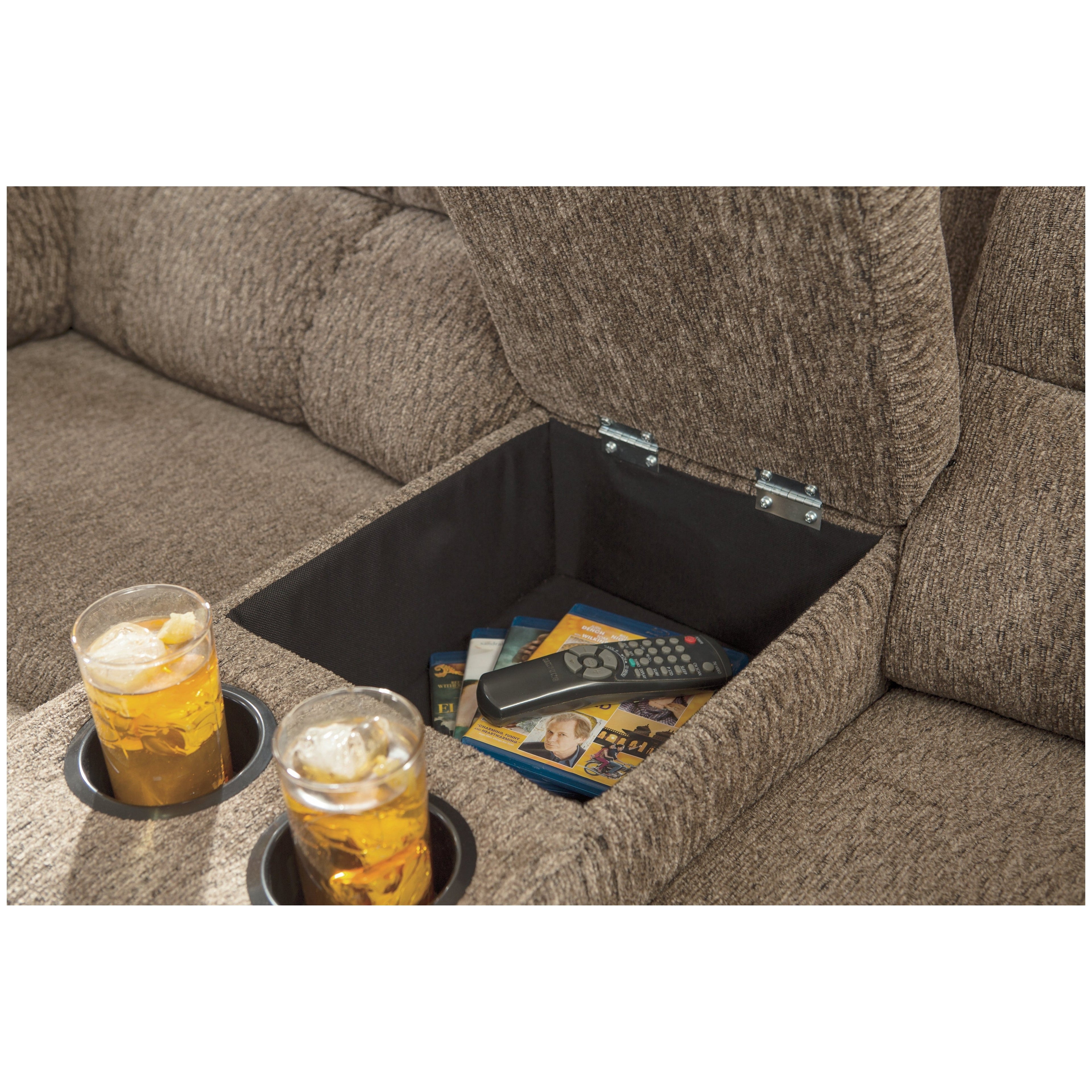 Workhorse Reclining Loveseat with Console Ash-5840194