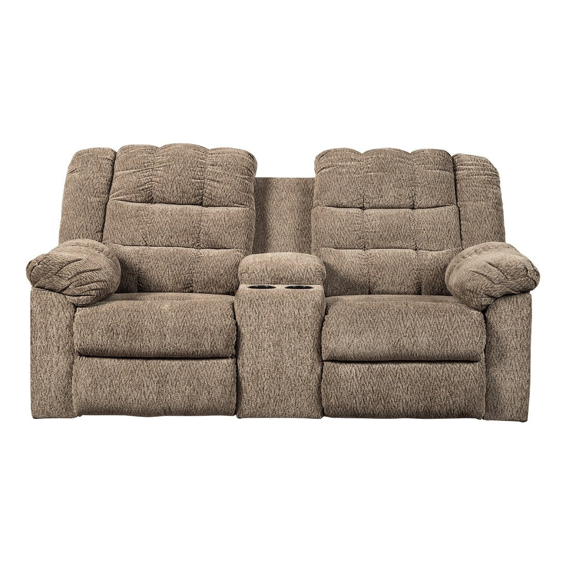 Workhorse Reclining Loveseat with Console Ash-5840194