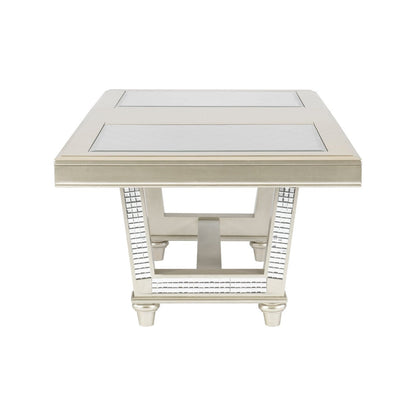 (2) TRESTLE DINING TBL, GLASS DÉCOR 5844-84*