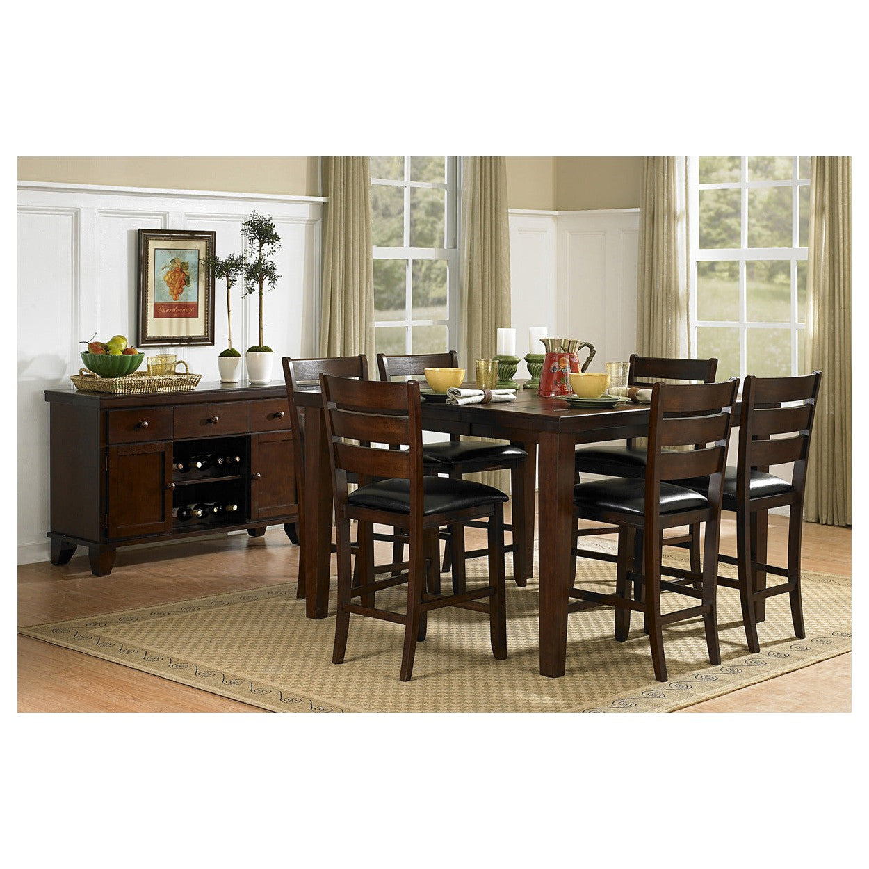 SQ COUNTER HEIGHT TABLE, BUTTERFLY LEAF 586-36