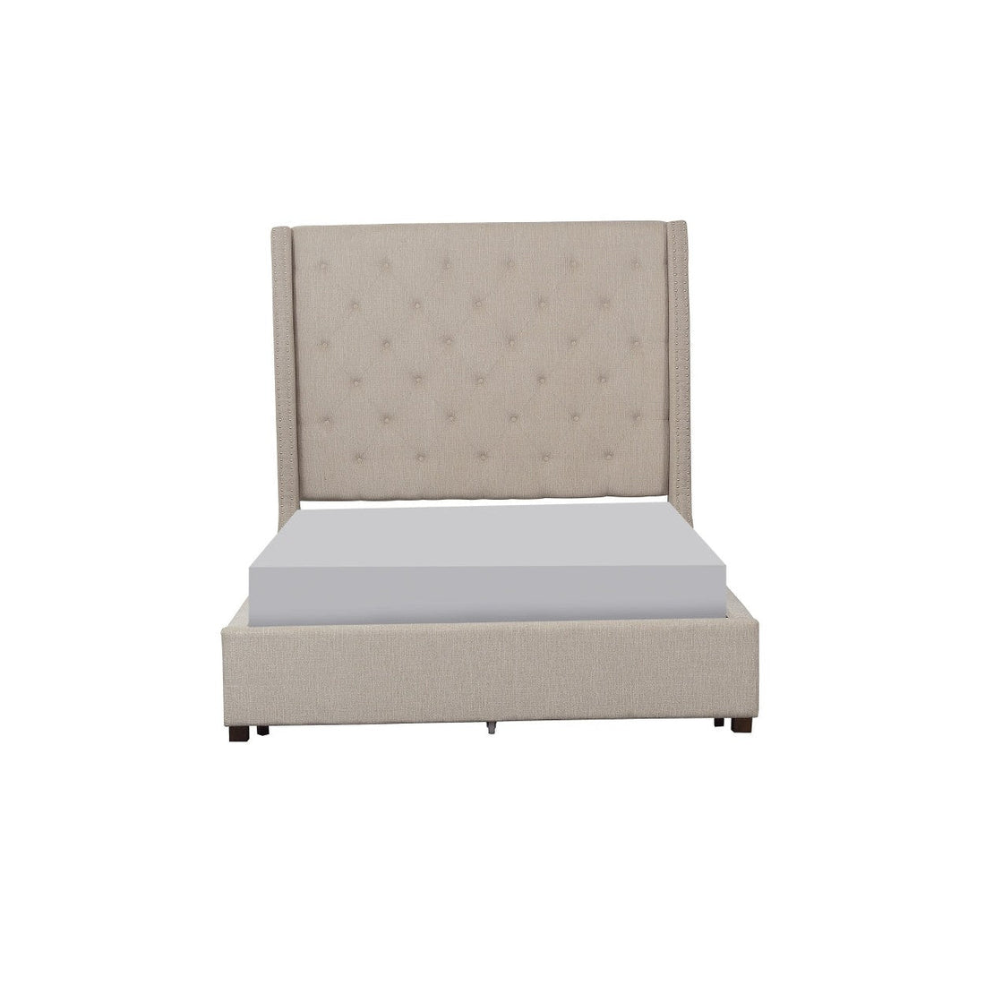 (2) FULL BED, BEIGE FABRIC 5877FBE-1*