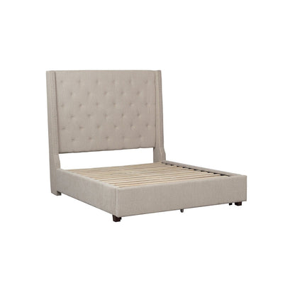(2) EK BED, BEIGE FABRIC 5877KBE-1EK*