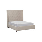 (2) EK BED, BEIGE FABRIC 5877KBE-1EK*