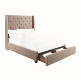 (3) CK BED W/STORAGE DRAWER, BROWN FABRIC 5877KBR-1CKDW*