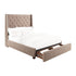 (3) QUEEN BED W/STORAGE DRAWER, BROWN FABRIC 5877BR-1DW*