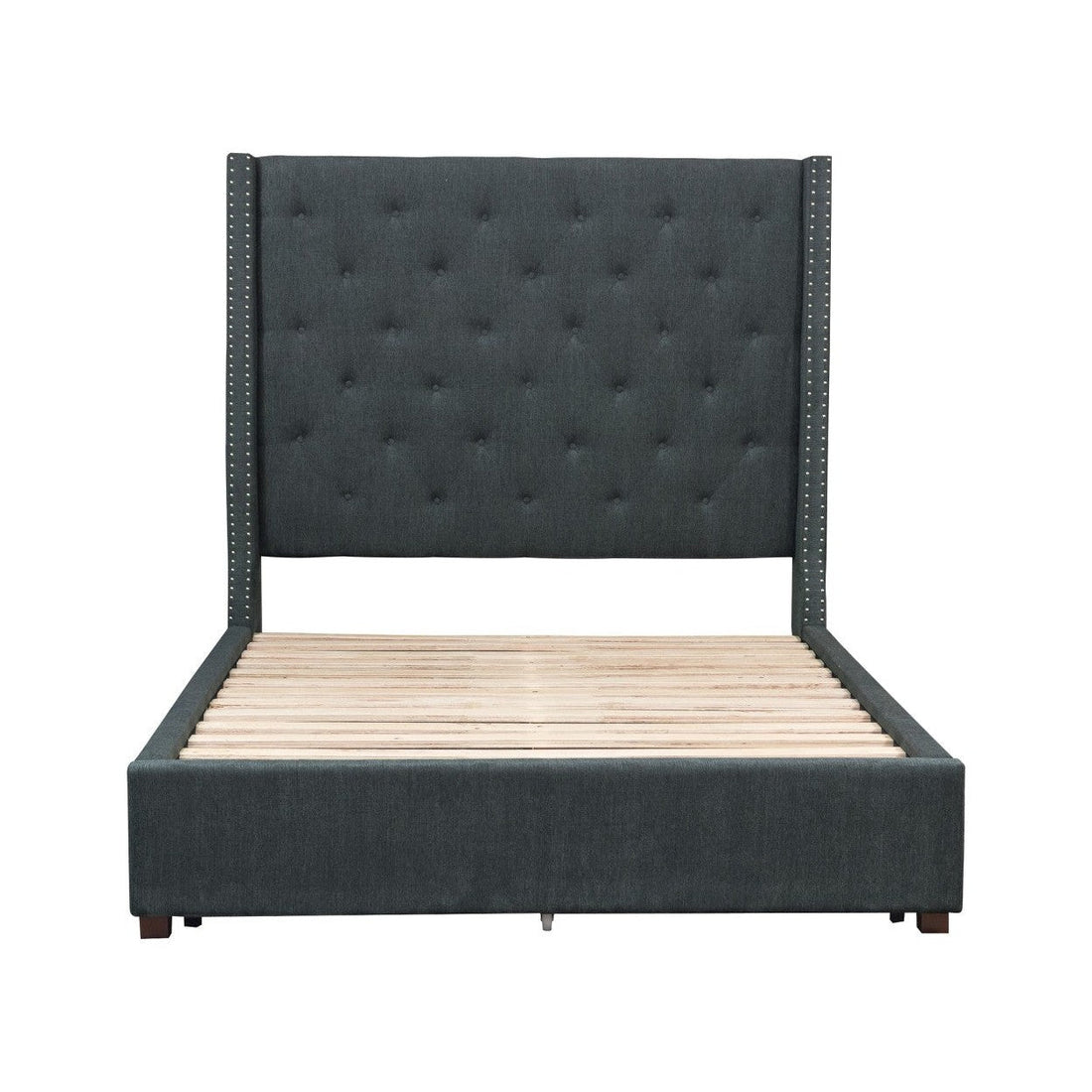 (2) FULL BED, DARK GRAY FABRIC 5877FGY-1*