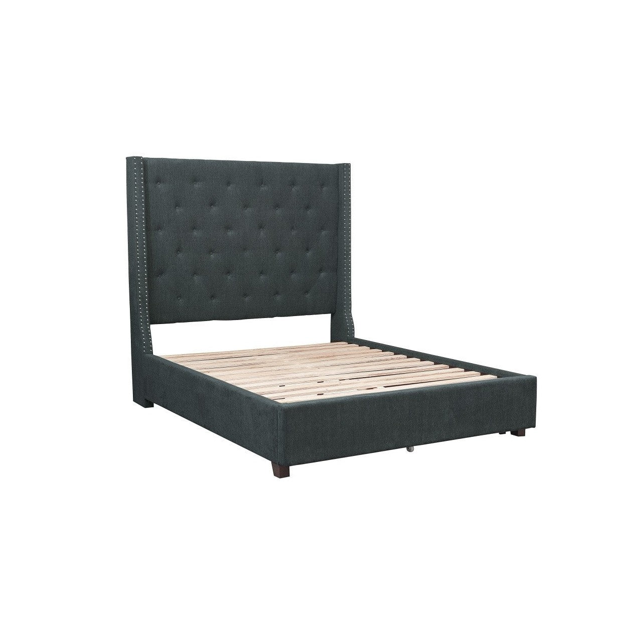 (2) FULL BED, DARK GRAY FABRIC 5877FGY-1*