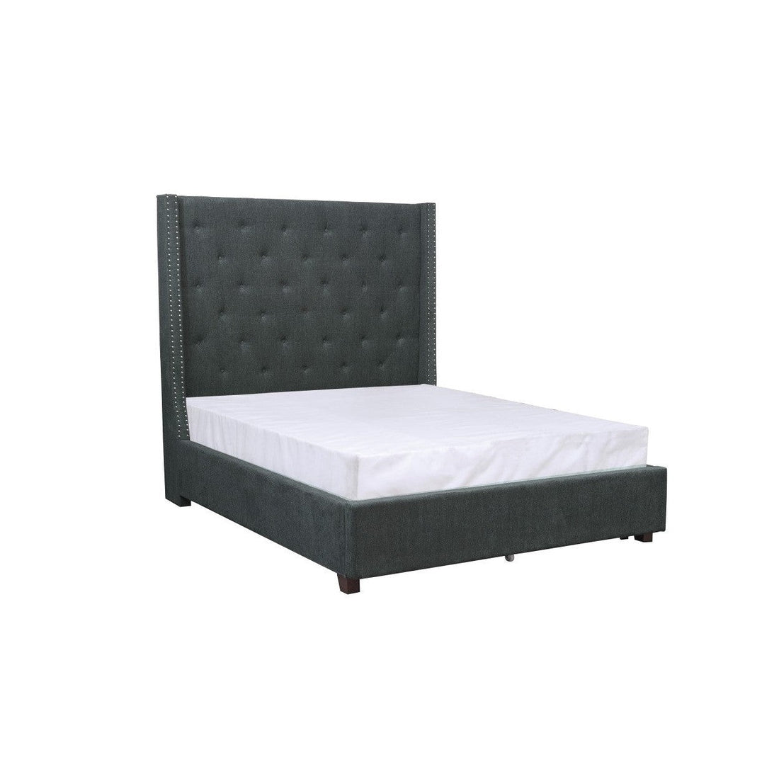 (2) FULL BED, DARK GRAY FABRIC 5877FGY-1*