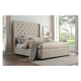 (2) EK BED, BEIGE FABRIC 5877KBE-1EK*
