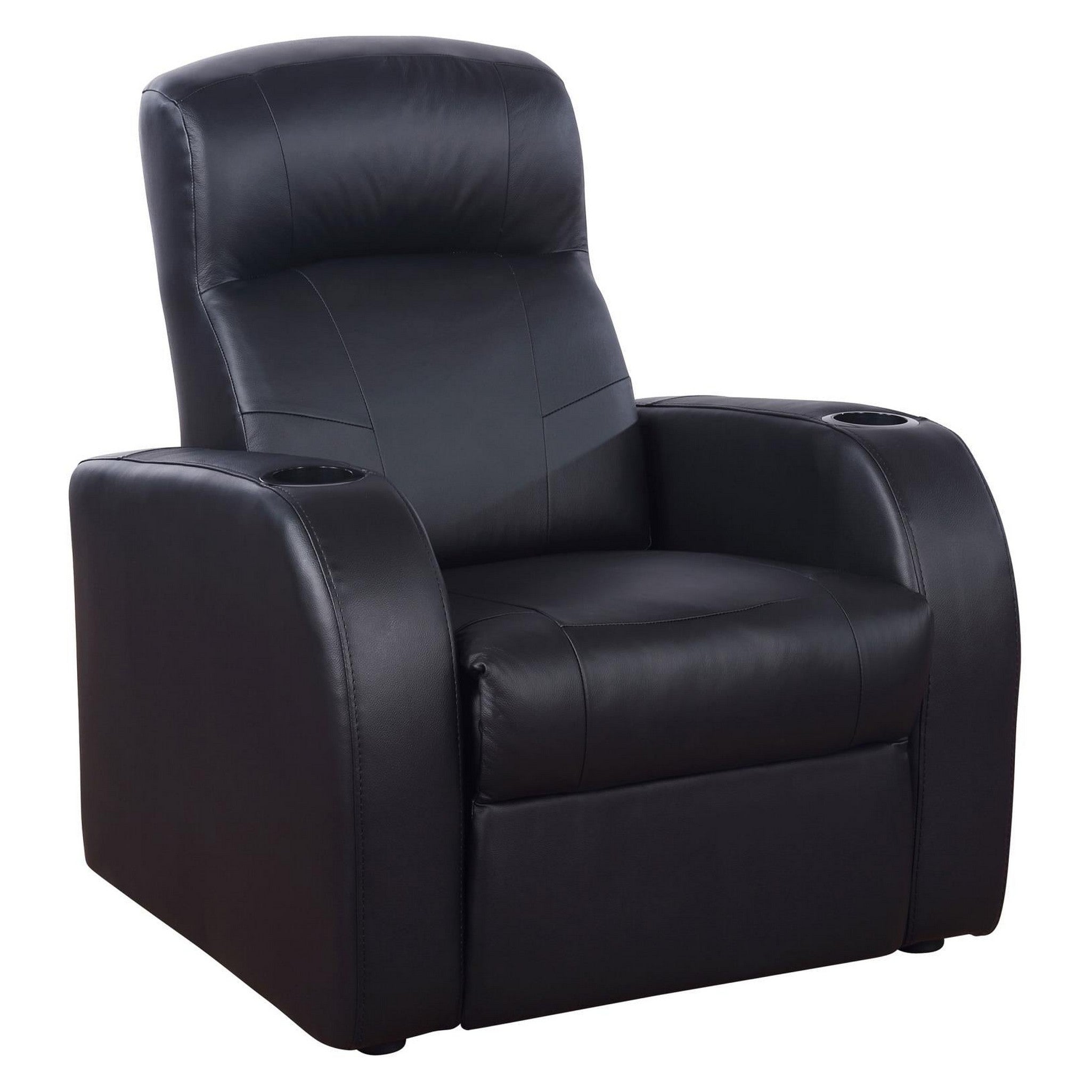 Cyrus Home Theater Upholstered Recliner Black 600001