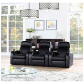 Cyrus Home Theater Upholstered Recliner Black 600001