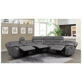 Higgins Four-Piece Upholstered Power Sectional Grey 600370