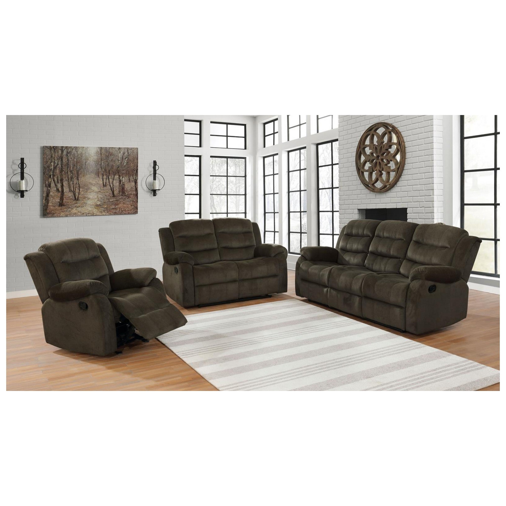 Rodman Pillow Top Arm Motion Sofa Olive Brown 601881