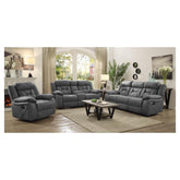 Higgins Pillow Top Arm Motion Loveseat with Console Grey 602262