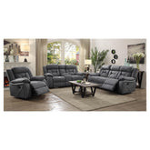 Higgins Pillow Top Arm Motion Loveseat with Console Grey 602262