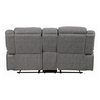 Higgins Pillow Top Arm Motion Loveseat with Console Grey 602262