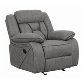 Higgins Overstuffed Upholstered Glider Recliner Grey 602263