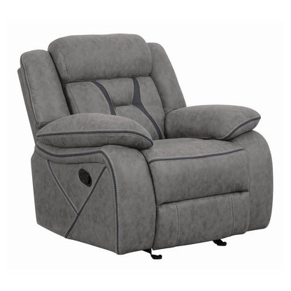Higgins Overstuffed Upholstered Glider Recliner Grey 602263