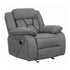 Higgins Overstuffed Upholstered Glider Recliner Grey 602263