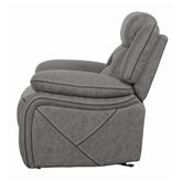 Higgins Overstuffed Upholstered Glider Recliner Grey 602263