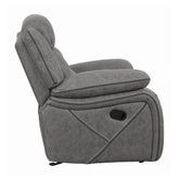 Higgins Overstuffed Upholstered Glider Recliner Grey 602263