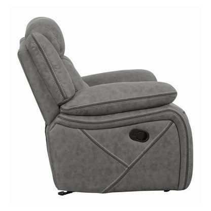 Higgins Overstuffed Upholstered Glider Recliner Grey 602263