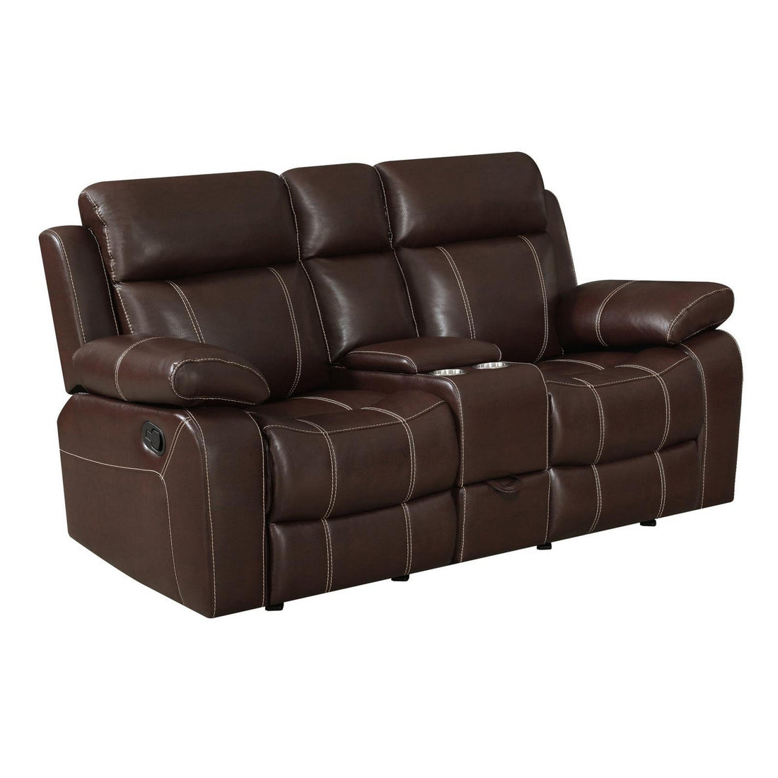 Myleene Glider Loveseat with Console Chestnut 603022