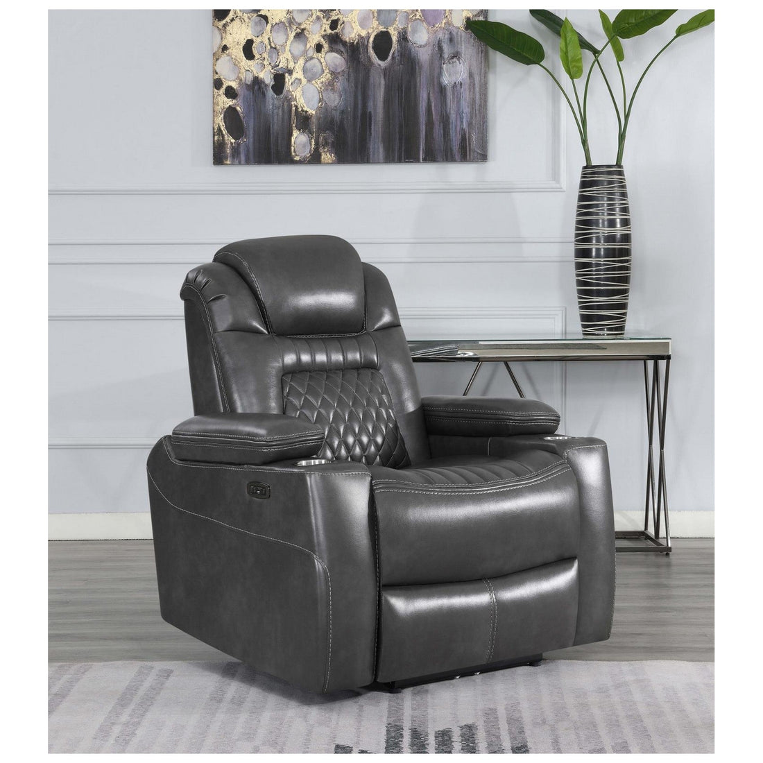 Korbach Upholstered Power^2 Recliner Charcoal 603416PP