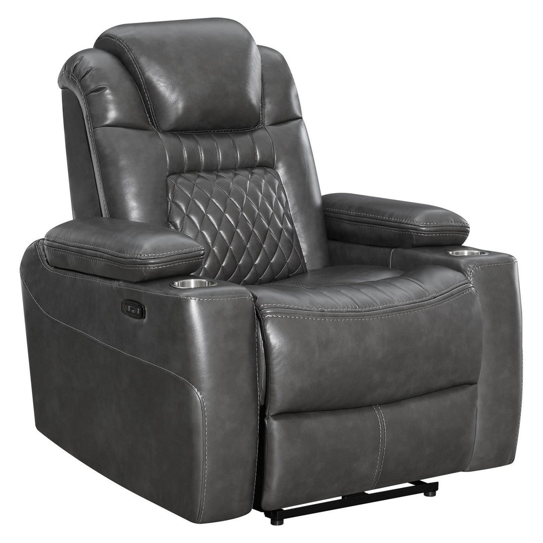 Korbach Upholstered Power^2 Recliner Charcoal 603416PP