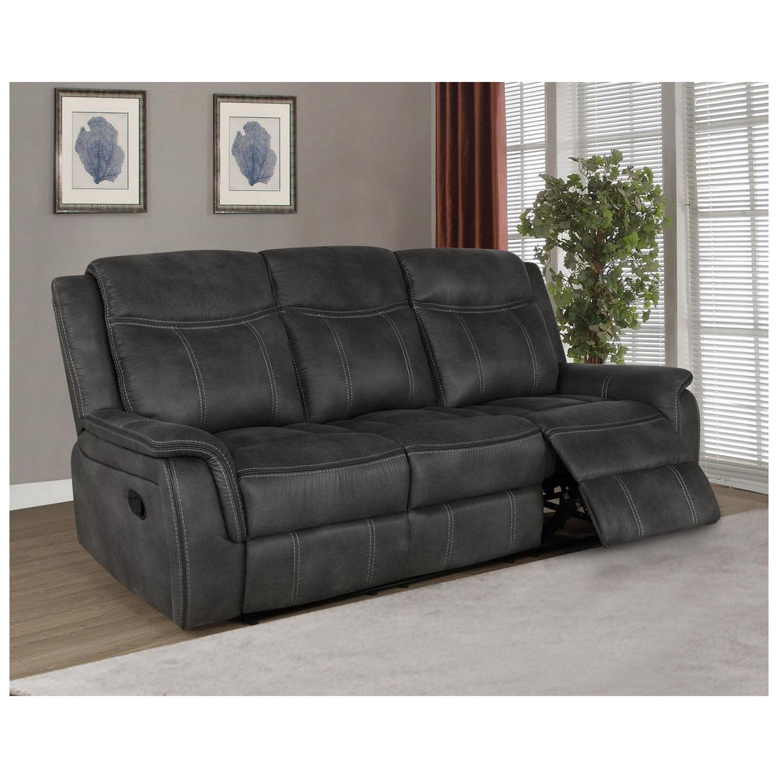 Lawrence Upholstered Tufted Back Motion Sofa 603504