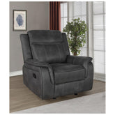 Lawrence Upholstered Tufted Back Glider Recliner 603506