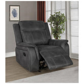Lawrence Upholstered Tufted Back Glider Recliner 603506