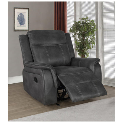 Lawrence Upholstered Tufted Back Glider Recliner 603506