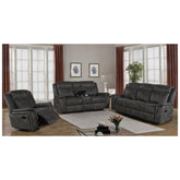Lawrence Upholstered Tufted Back Glider Recliner 603506