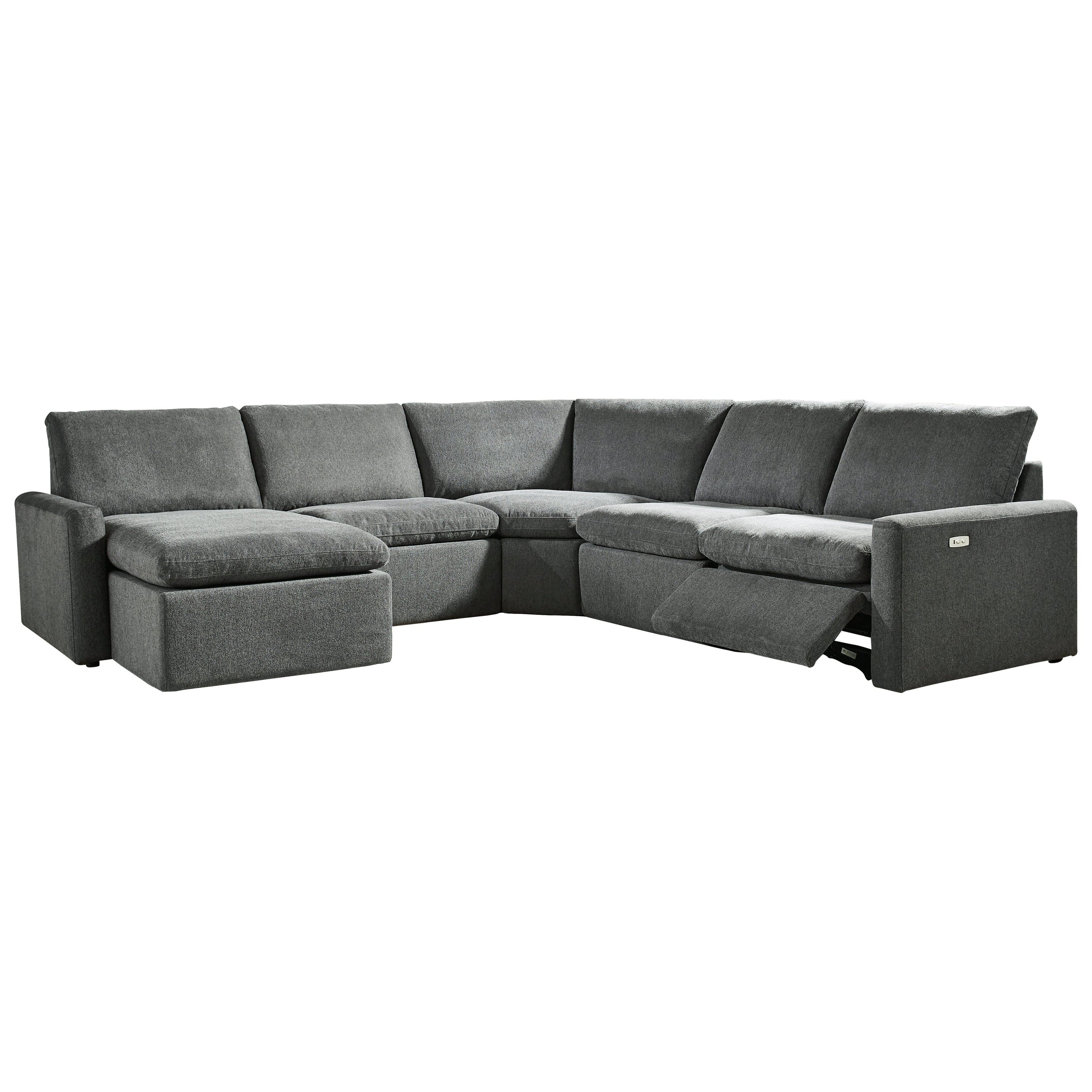 Hartsdale 5-Piece Power Reclining Sectional with Chaise Ash-60508S3