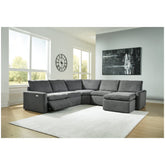 Hartsdale 5-Piece Power Reclining Sectional with Chaise Ash-60508S4