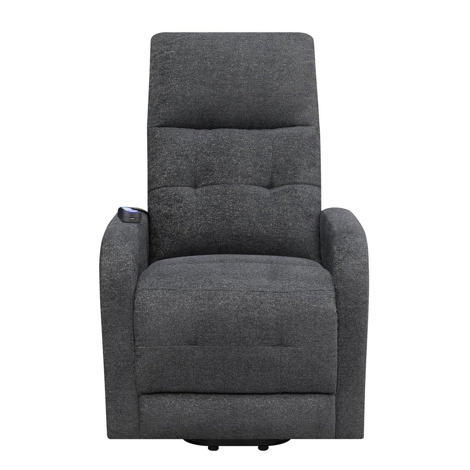 Howie Tufted Upholstered Power Lift Recliner Charcoal 609403P