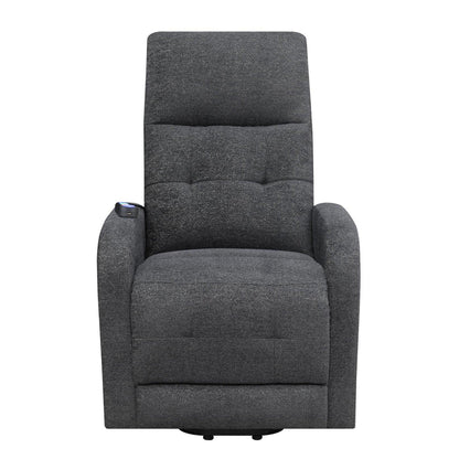 Howie Tufted Upholstered Power Lift Recliner Charcoal 609403P