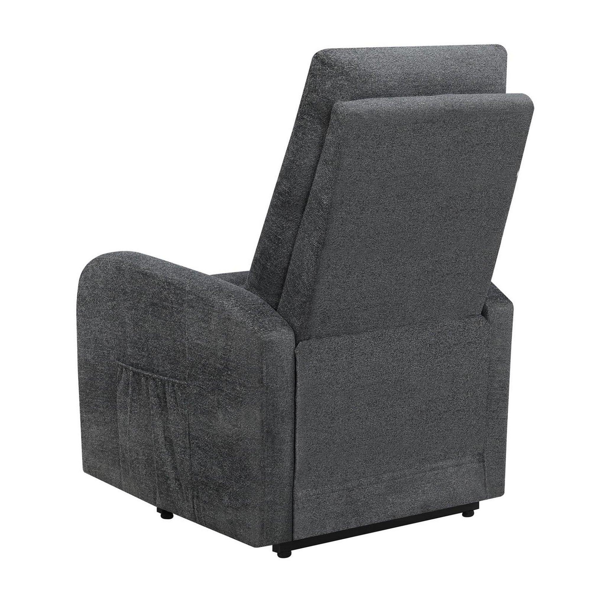 Howie Tufted Upholstered Power Lift Recliner Charcoal 609403P