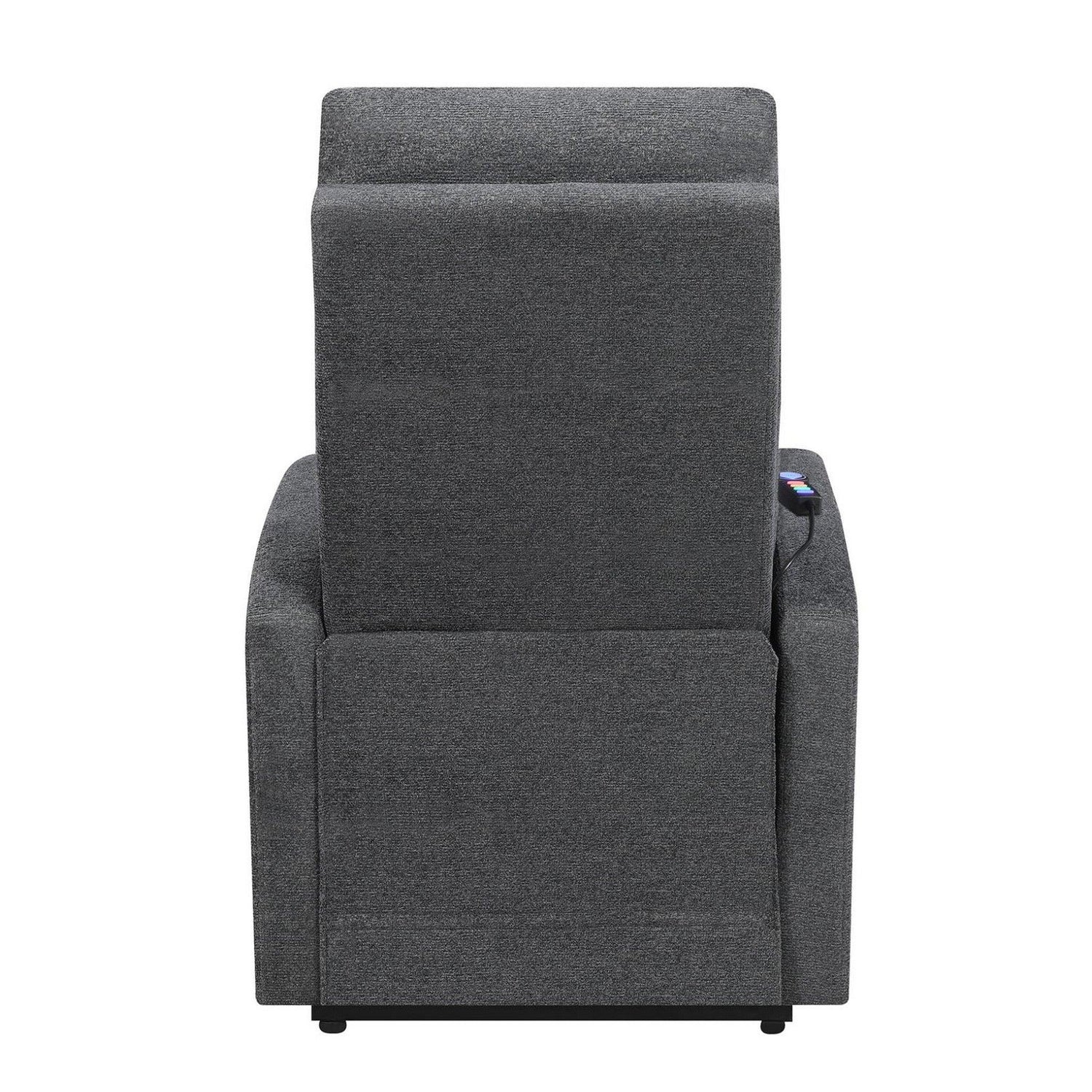 Howie Tufted Upholstered Power Lift Recliner Charcoal 609403P