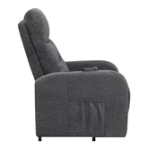 Howie Tufted Upholstered Power Lift Recliner Charcoal 609403P