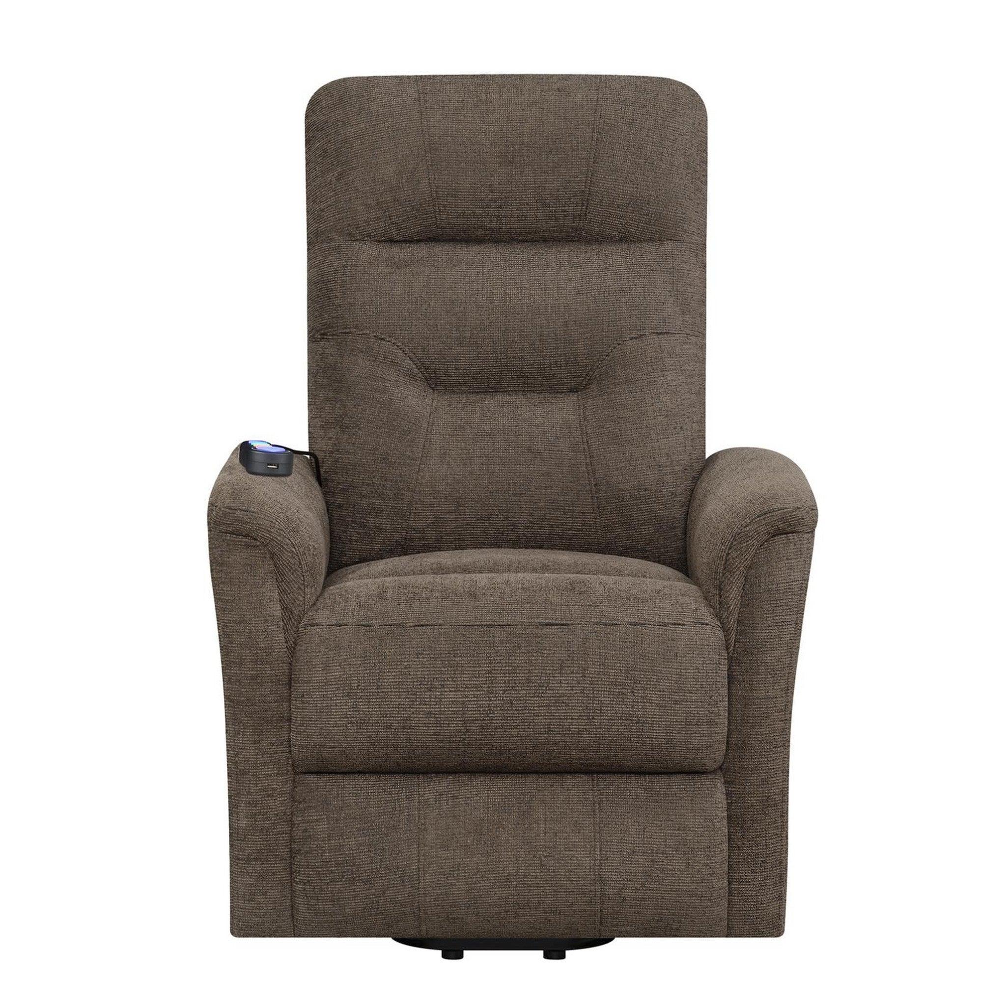Henrietta Power Lift Recliner with Storage Pocket Brown 609404P