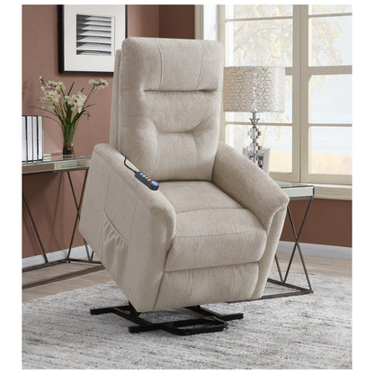 Henrietta Power Lift Recliner with Storage Pocket Beige 609405P