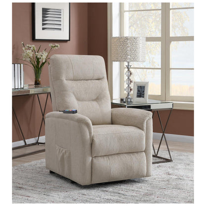 Henrietta Power Lift Recliner with Storage Pocket Beige 609405P