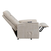 Henrietta Power Lift Recliner with Storage Pocket Beige 609405P